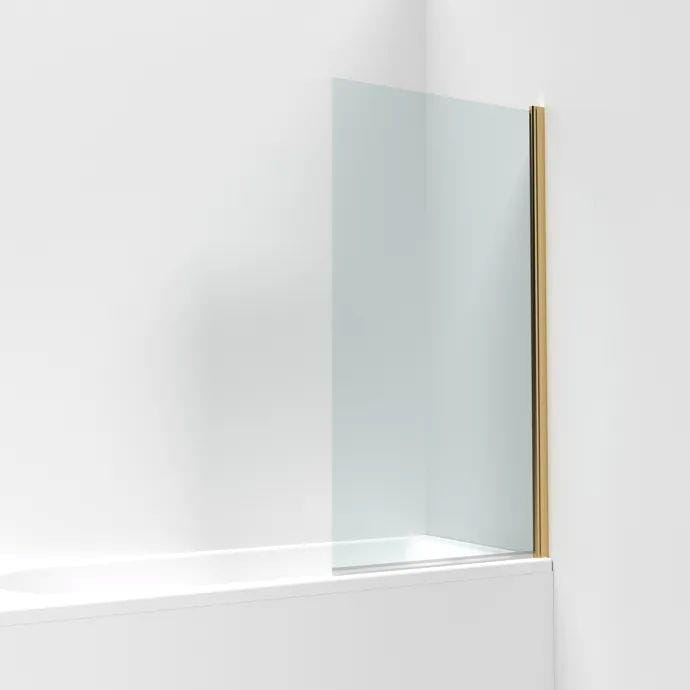 Aquarius Bathrooms Bath Screen Aquarius LevAqua Straight 6mm Hinged Bath Screen 1400 x 800mm