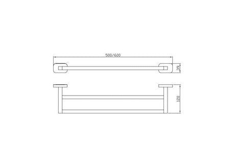Aquarius Bathrooms Towel Rail Aquarius Auro Double Towel Rail Brushed Brass AQAU52455