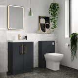 Aquarius WC Back To Wall Unit Soft Black Aquarius Brisbane 500mm WC Toilet Back to Wall Unit