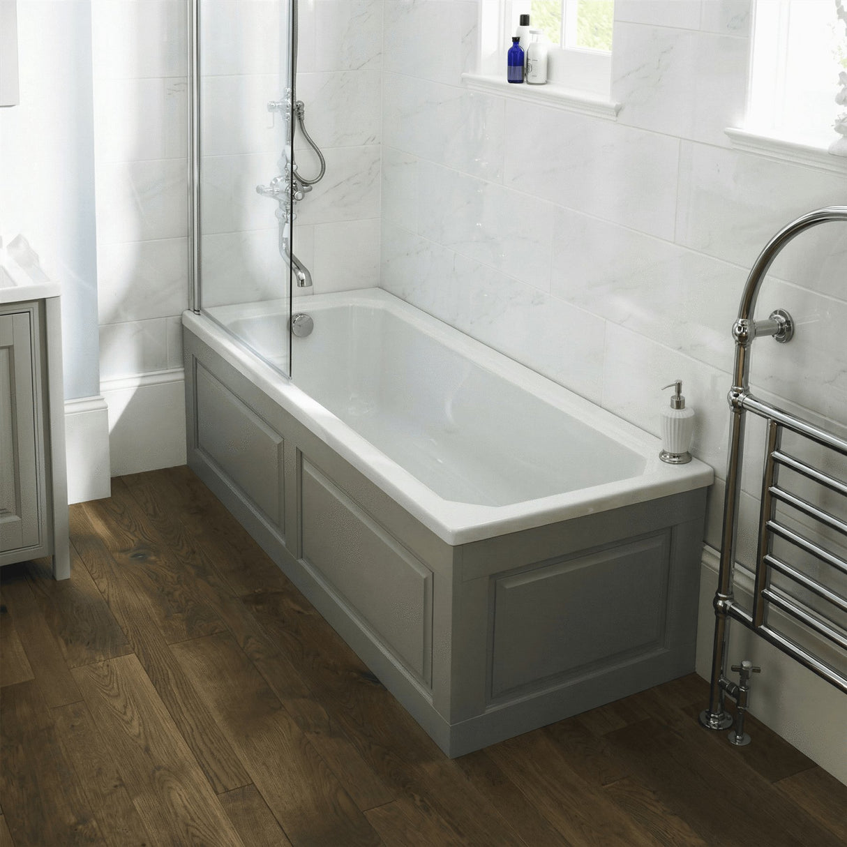 Aquarius Bathrooms Single Ended Bath 1700 x 750mm Aquarius Clarice Traditional Art Deco Single Ended Bath