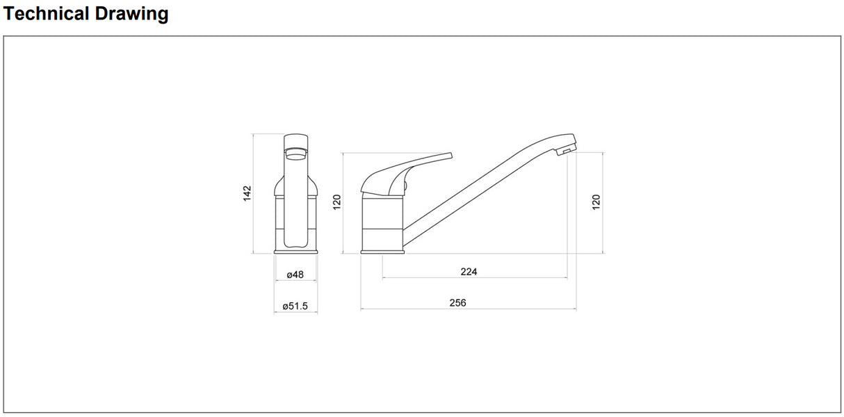 Aquarius TrueCook Series 1 Chrome Single Lever Kitchen Mixer Tap AQTK001