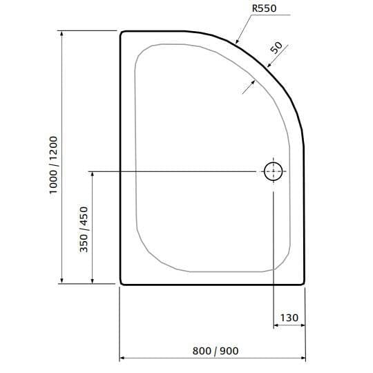 Aquarius Bathrooms Quadrant Shower Tray Aquarius Pluvia 45mm Stone Resin Offset Quadrant Shower Tray