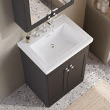 Aquarius Bathrooms Floor Standing Vanity Unit Aquarius Leighton 600mm Floor Standing Two Door Vanity Unit with Basin
