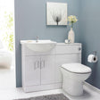 Aquarius Floor Standing Vanity Unit Aquarius Canberra 1050mm 2 Door Floor Standing Vanity Unit and Back to Wall WC Unit Combination with 1 Tap Hole Round Basin