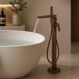 Aquarius Bathrooms Freestanding Bath Filler Brushed Bronze Aquarius Hydro Floor Standing Bath Shower Mixer Tap with Shower Kit
