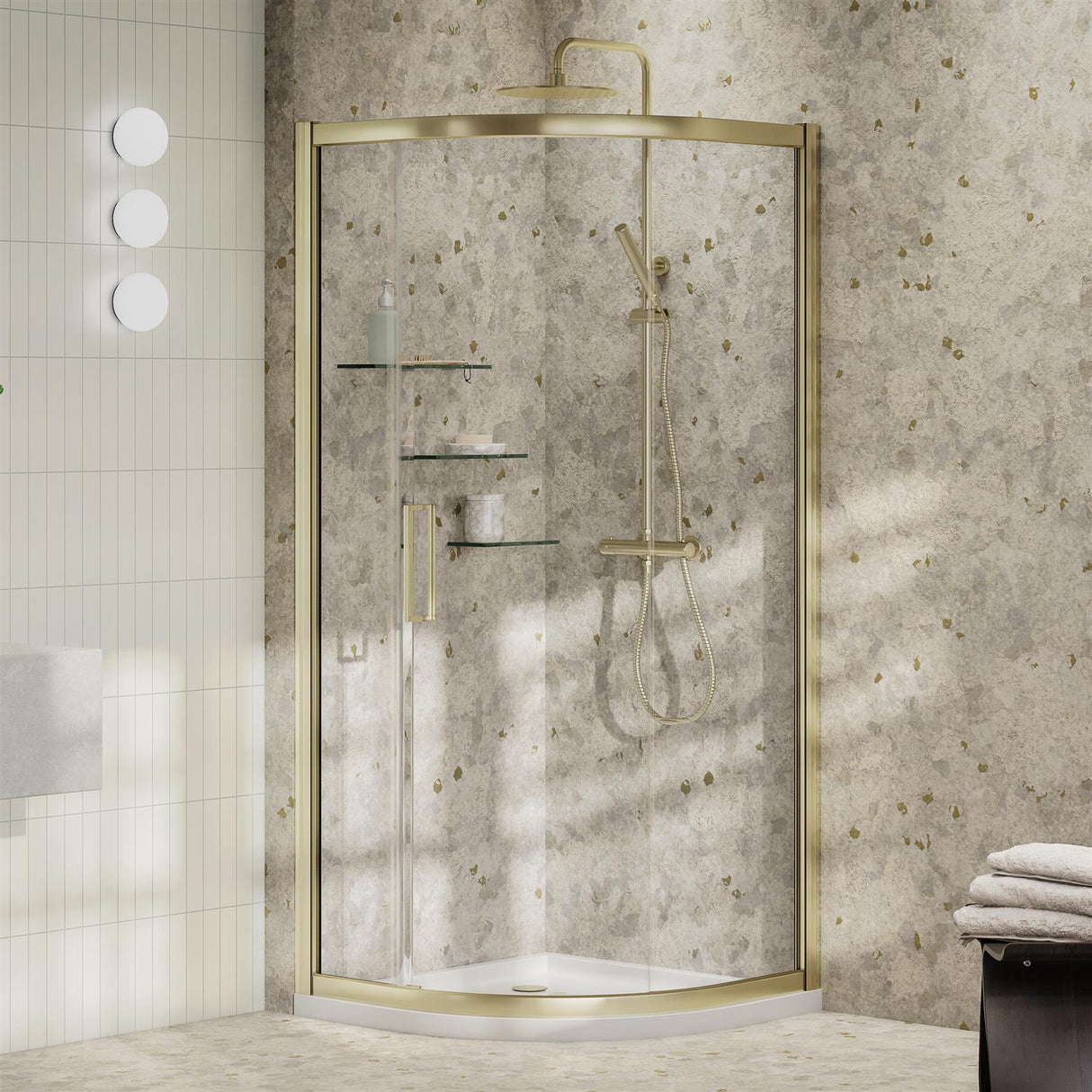 Aquarius Pluvia 8mm Quadrant Single Sliding Shower Door