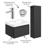 Aquarius Vanity Unit Aquarius Sophie 605mm Wall Hung Vanity Unit, Tall Boy Storage Unit, Tap and Fittings Bundle