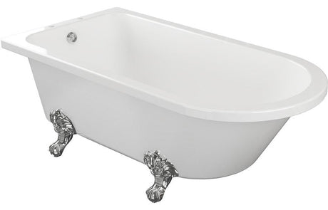 Aquarius Bathrooms Freestanding Bath Aquarius Timeless Luxury Freestanding Corner 2TH Bath With Chrome Ravenclaw Feet 1500mm