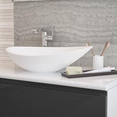 Aquarius Bathrooms Countertop Basin Aquarius V-Series 1 Luxury 0TH Vessel Wash Bowl White AQVS0014