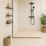 Aquarius Bathrooms Shower Tray Aquarius Honiston Mineral Composite Slate Effect Shower Tray in Sand