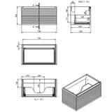 Aquarius Bathrooms Wall Mounted Vanity Unit Aquarius Contour 815mm Wall Mounted One Drawer Vanity Unit with Basin