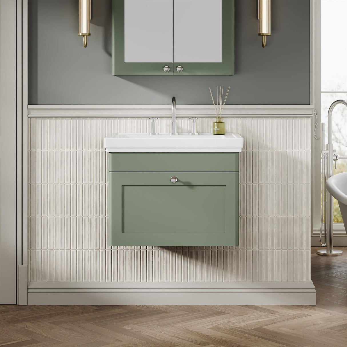 Aquarius Wall Mounted Vanity Unit Aquarius Leighton 600mm Wall Mounted One Drawer Vanity Unit with Basin
