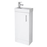 Aquarius Bathrooms Floor Standing Unit Aquarius Byron 400mm Floor Standing 1 Door Cloakroom Vanity Unit with 1 Tap Hole Basin