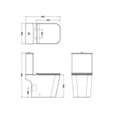 Aquarius Bathrooms Close Coupled Toilet Aquarius Aspect Rimless Close Coupled Square Toilet with Soft Close Seat