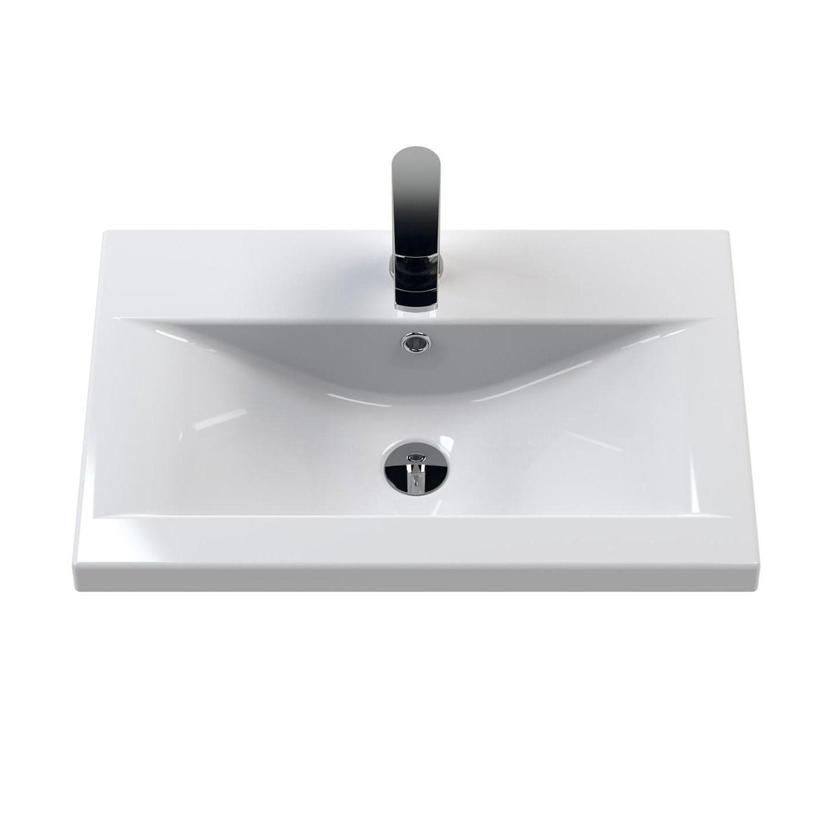 Aquarius Wall Mounted Vanity Unit Aquarius Brisbane 600mm Wall Hung 1 Drawer Vanity Unit with 1 Tap Hole Mid Edge Basin