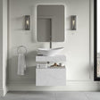 Aquarius Console Unit Aquarius Marblesque One Drawer Storage Unit and Console Shelf White Marble Effect