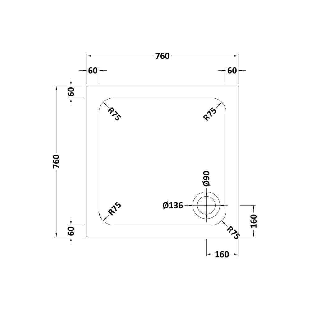 Aquarius Bathrooms Square Shower Tray Aquarius Urbano Square 45mm Stone Resin Shower Tray in Slate Grey