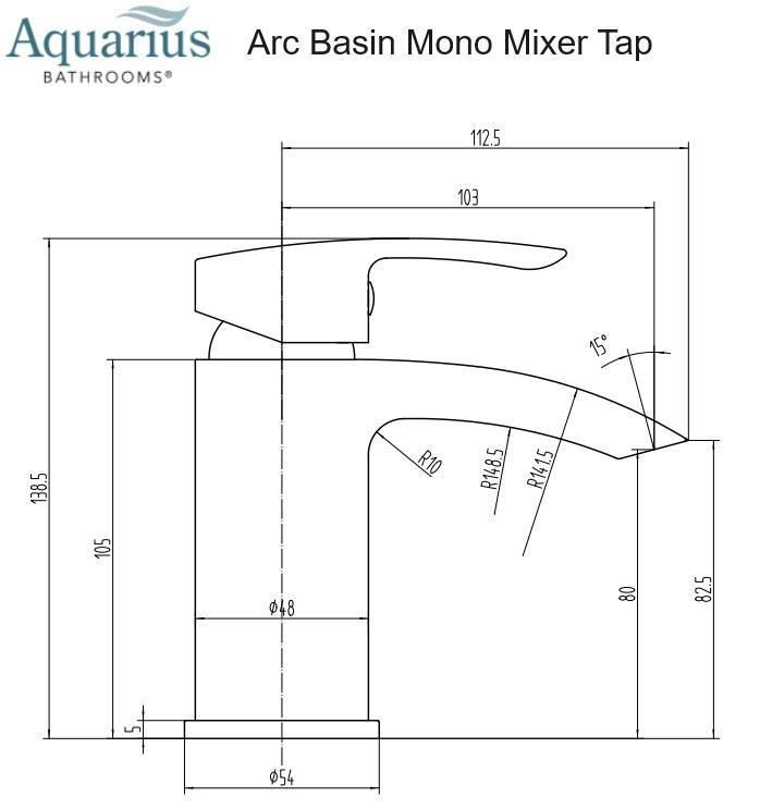Aquarius Arc Mono Basin Mixer Tap with Waste