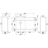 Aquarius Floor Standing Vanity Unit Aquarius Canberra 1050mm 2 Door Floor Standing Vanity Unit and Back to Wall WC Unit Combination with 1 Tap Hole Round Basin