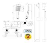 Aquarius Bathrooms Bar Valve Kit Aquarius RainLux Easy-Fit Square Bar Shower Valve and Kit Matt Black AQRL18BARMB