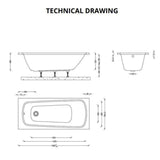 Aquarius Bathrooms Single Ended Bath 1600 x 700 Aquarius Agar Single Ended Reinforced Bath
