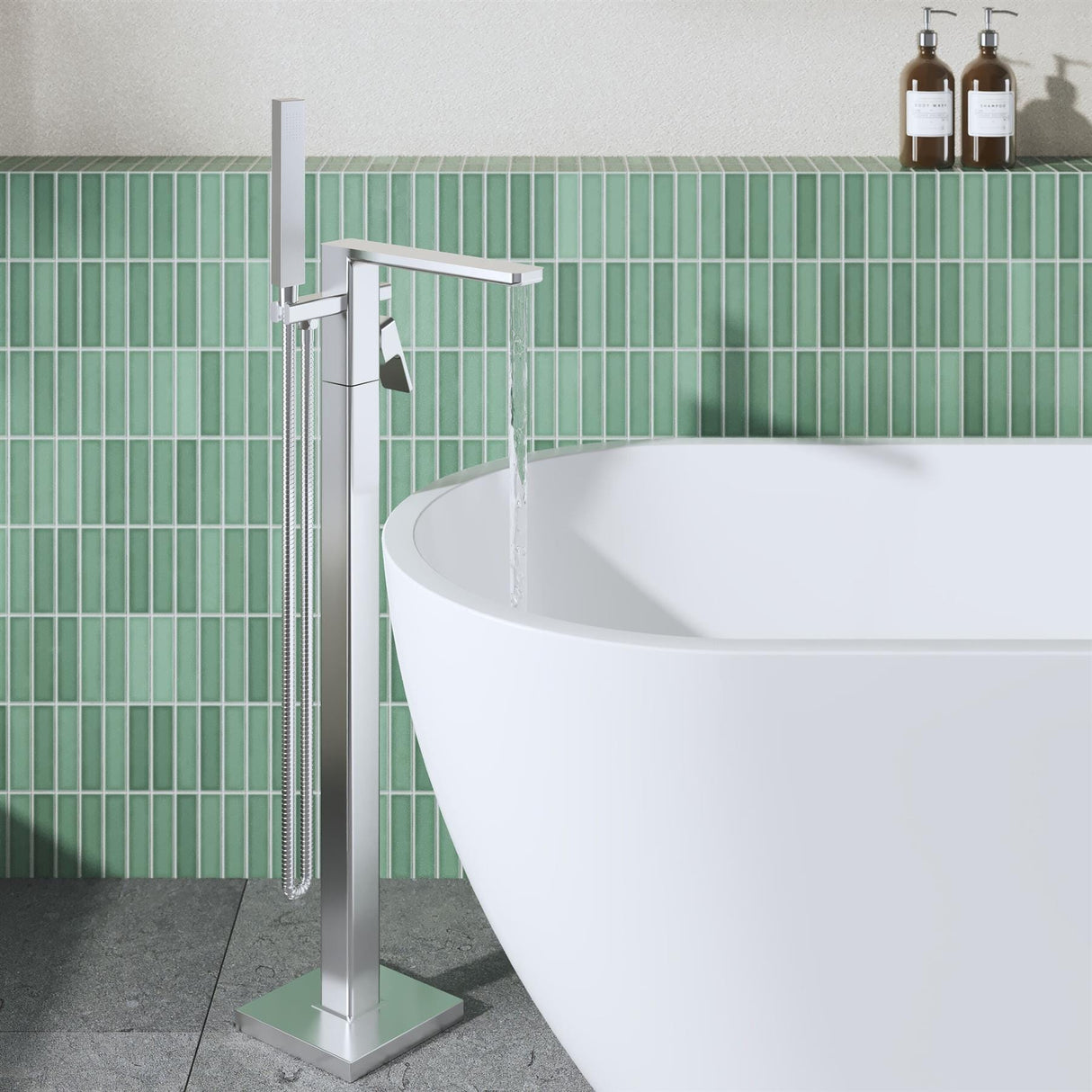 Aquarius Bathrooms Freestanding Bath Filler Aquarius Tetra Freestanding Bath Mixer Tap with Pencil Shower Handset