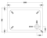 Aquarius Bathrooms Quadrant Shower Tray 1000x700mm Aquarius Urbano 45mm Rectangular Stone Resin Anti Slip Shower Tray