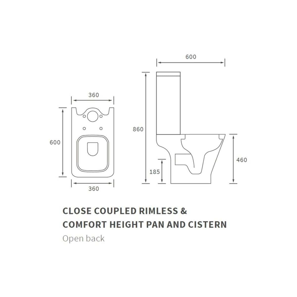 Aquarius Bathrooms Close Coupled Toilet Aquarius Sequoia Rimless Close Coupled Open Back Comfort Height Toilet with Soft Close Seat