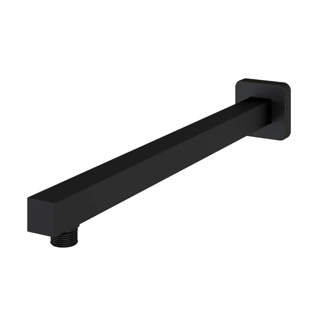 Aquarius Bathrooms Shower Arm Aquarius Modern Square Fixed Over Head Shower Arm Matt Black AQ601034