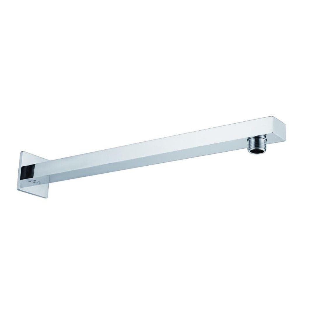 Aquarius Bathrooms Fixed Shower Arm Chrome Aquarius RainLux Square Wall Shower Arm