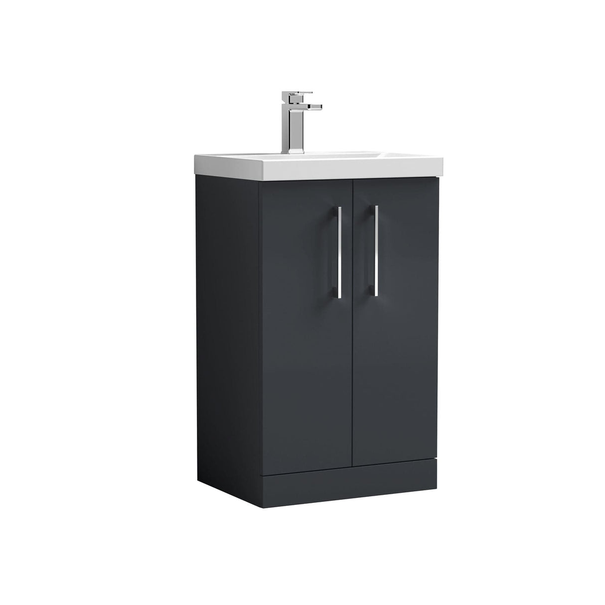 Aquarius Floor Standing Vanity Unit Aquarius Brisbane 500mm 2 Door Floorstanding Vanity Unit with 1 Tap Hole Mid Edge Basin