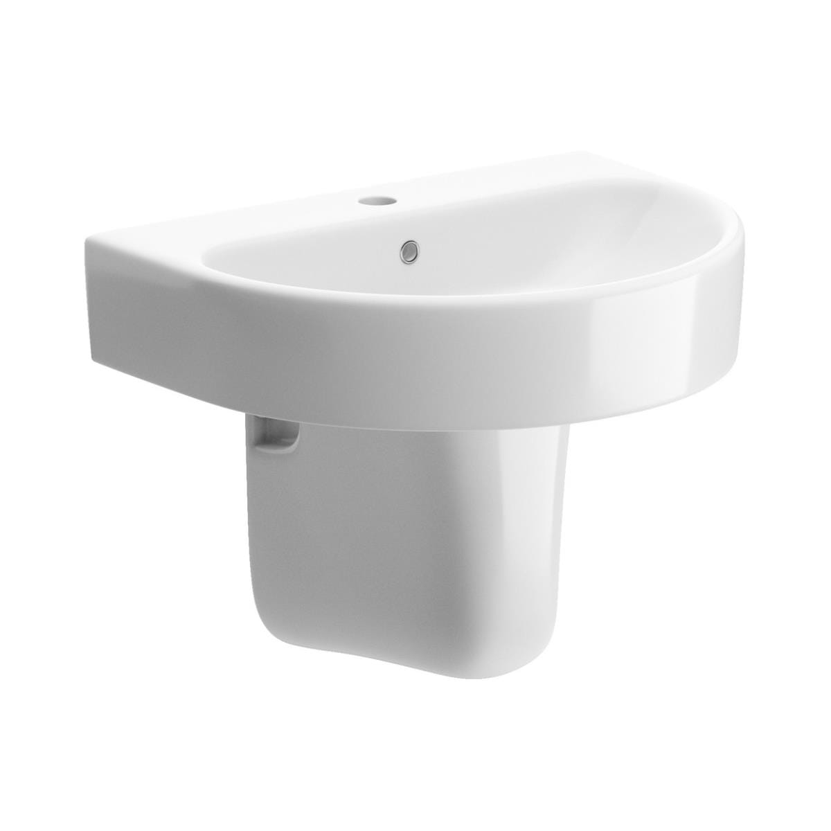 Aquarius Bathrooms Pedestal Basin Aquarius Emma 550mm 1 Tap Hole Basin with Pedestal