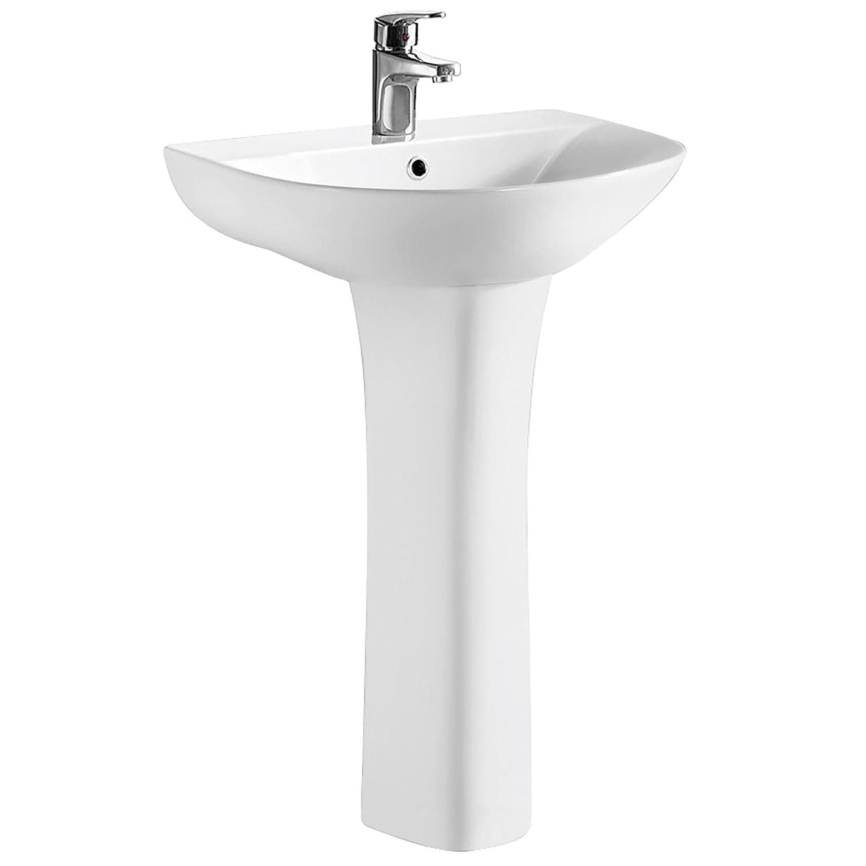 Aquarius Bathrooms Pedestal Basin Aquarius Metric/Vista/Origin 560mm 1 Tap Hole Basin with Full Pedestal