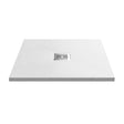 Aquarius Bathrooms Square Shower Tray Aquarius Urbano Slimline 33mm Slate Effect Square Stone Resin Shower Tray in White Slate