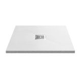 Aquarius Bathrooms Square Shower Tray Aquarius Urbano Slimline 33mm Slate Effect Square Stone Resin Shower Tray in White Slate