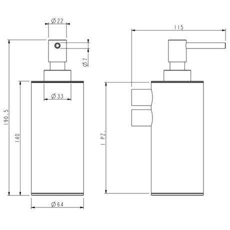 Aquarius Bathrooms Soap Dispenser Aquarius Lui Wall Mounted Soap Dispenser in Stainless Steel