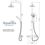 Aquarius Bathrooms Exposed Shower Set Aquarius RainLux Eco Round Adjustable Exposed Bar Shower System