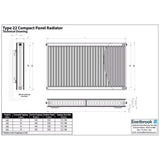 Aquarius Type 22 Compact Panel Radiator in Gloss White