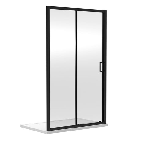 Aquarius Bathrooms Sliding Shower Door 1100mm / Matt Black Aquarius Urbano 6mm Sliding Shower Door 1850mm