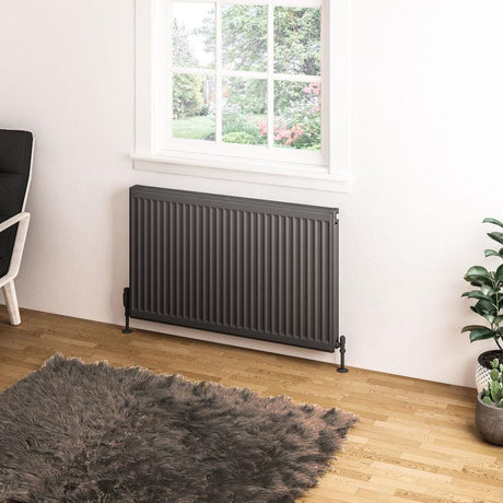 Aquarius Bathrooms Type 11 600 x 1000 Aquarius Type 11 Compact Panel Radiator In Matt Anthracite