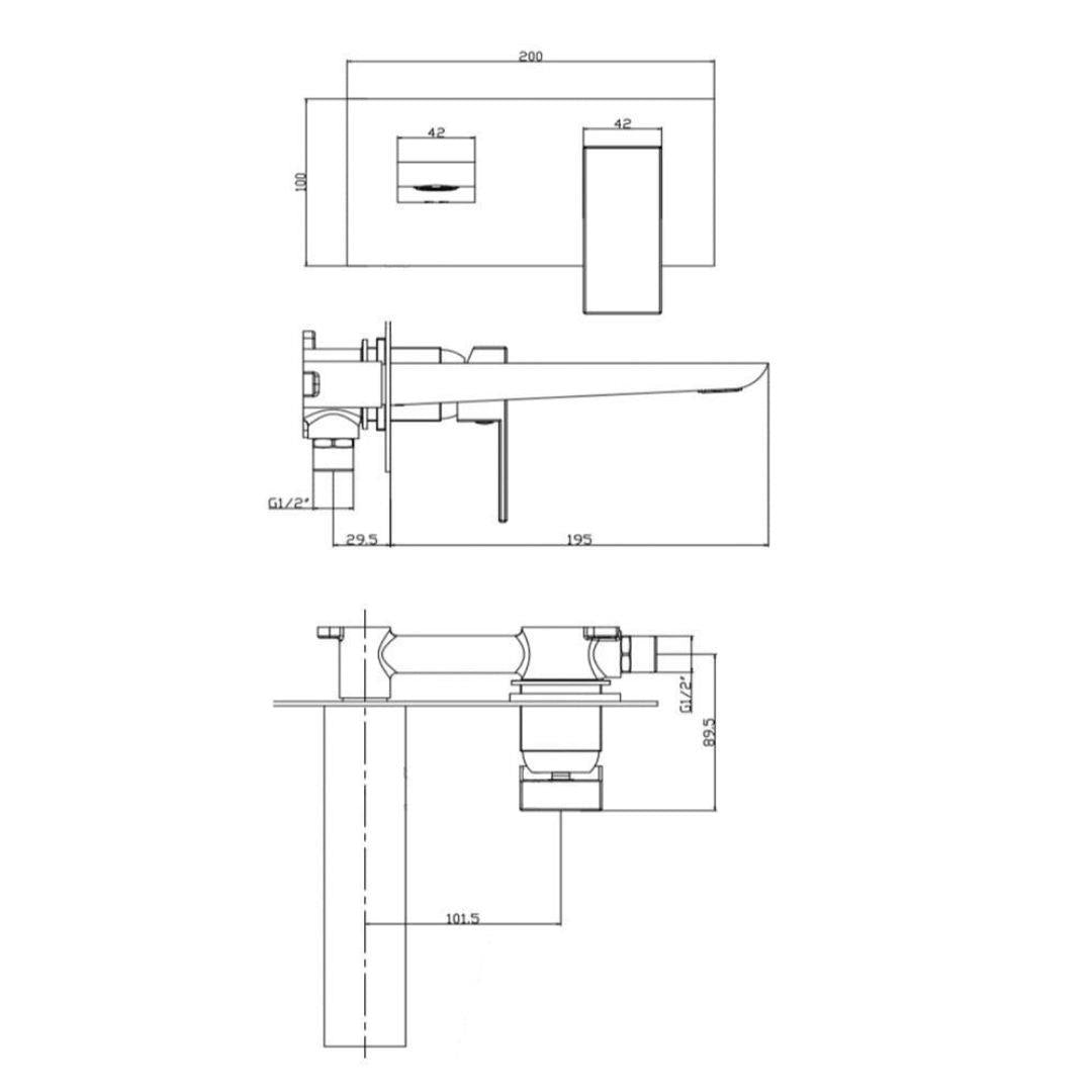 Aquarius Hydro Wall Mounted Basin Mixer Tap