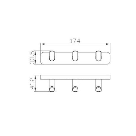 Aquarius Bathrooms Robe Hook Aquarius Auro Triple Robe Hook in Brushed Brass