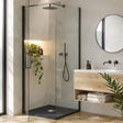 Aquarius Bathrooms Shower Tray Aquarius Honiston Mineral Composite Slate Effect Shower Tray in Charcoal Grey