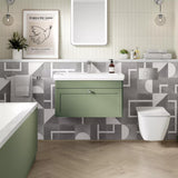 Aquarius Bathrooms Wall Mounted Vanity Unit Green / 1 Aquarius Leighton 800mm Wall Mounted One Drawer Vanity Unit with Basin