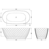 Aquarius Bathrooms Modern Freestanding Bath Aquarius Halcyon Textured Oval Freestanding Bath