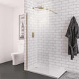 Aquarius Bathrooms Wetroom Panel Kit 900mm Aquarius LevAqua 2000 Brushed Brass 8mm Walkin Panel