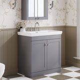 Aquarius Bathrooms Floor Standing Vanity Unit Aquarius Leighton 800mm Floor Standing Two Door Vanity Unit with Basin