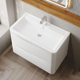 Aquarius Bathrooms Wall Mounted Vanity Unit Aquarius Seren 800mm Wall Mounted Two Drawer Vanity Unit with Basin