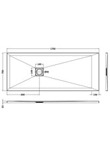 Aquarius Bathrooms Rectangle Shower Tray 1700x700mm Aquarius Urbano Slimline 33mm Slate Effect Rectangular Stone Resin Shower Tray in Black Slate