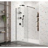 Aquarius Bathrooms Wetroom Glass Matt Black / 1365 x 2000mm Aquarius Coniston Wetroom 8mm Panel with Fittings